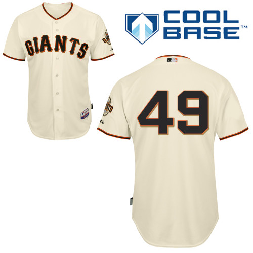 Javier Lopez #49 MLB Jersey-San Francisco Giants Men's Authentic Home White Cool Base Baseball Jersey